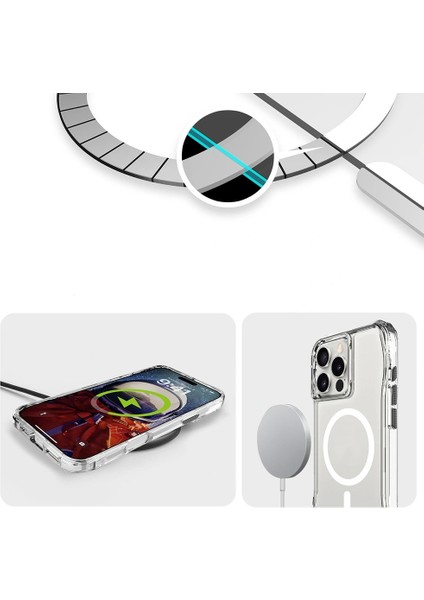 iPhone 16 Pro Kılıf Magsafe Şarj Sgs Military Test Sertifikalı Şeffaf Redclick Incek Kapak