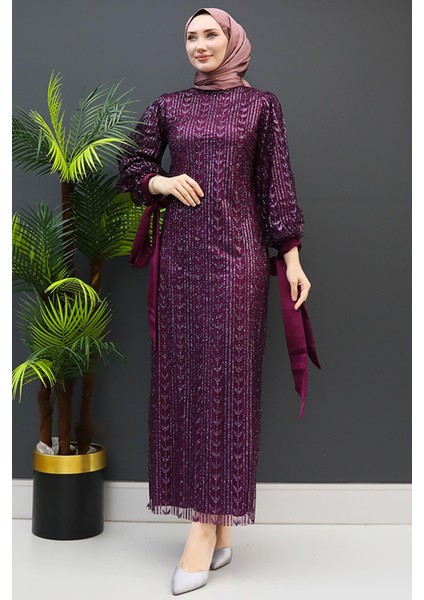 Inci Tesettür Abiye Mor