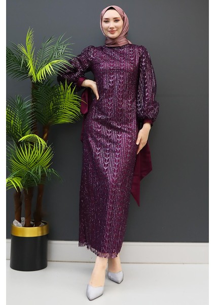 Inci Tesettür Abiye Mor fiyatları