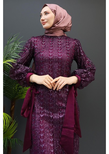 Inci Tesettür Abiye Mor indirimleri