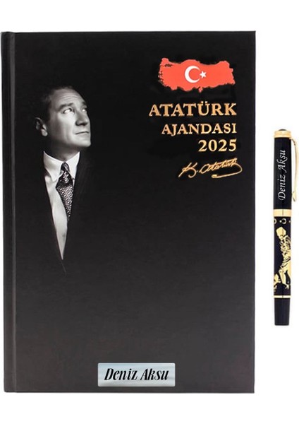 Isme Özel Premium 2025 Atatürk Ajandası ve Roller Kalem Seti