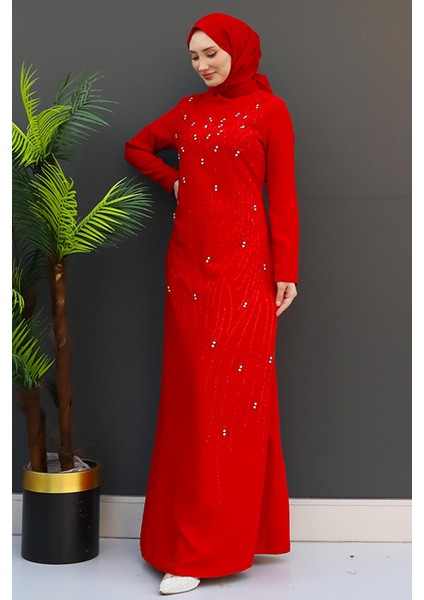 Begüm Taşlı Elbise Kırmızı fiyatları