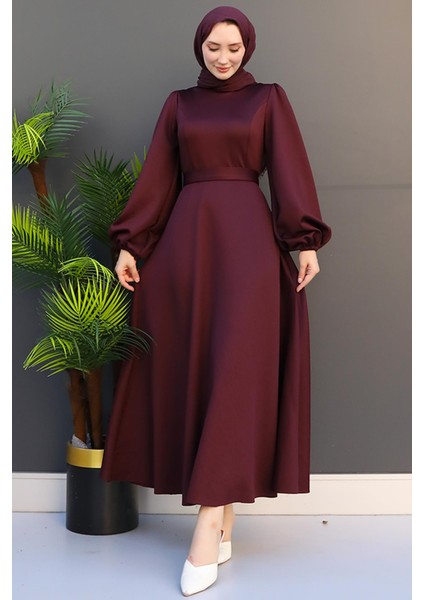Ronay Tesettür Elbise Koyu Bordo fiyatları