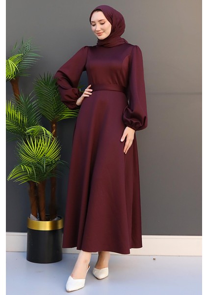Ronay Tesettür Elbise Koyu Bordo fırsatları