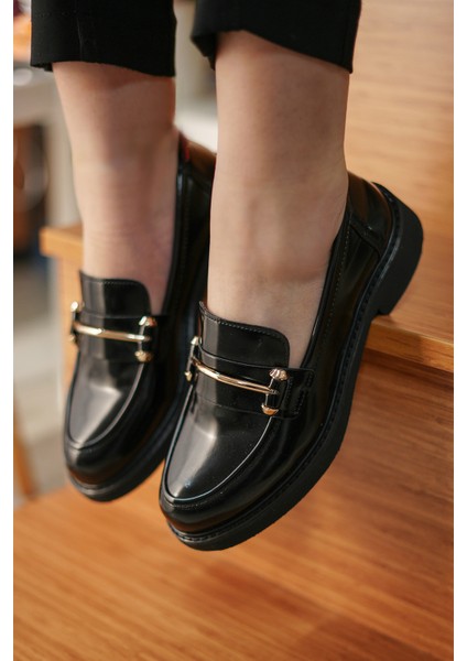 Kadın Loafer Makosen Casual Tokalı Günlük Ayakkabı Forye Siyah Açma fiyatları