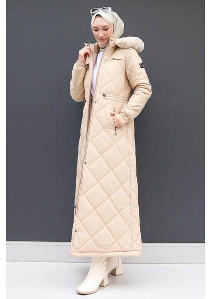 Aysema Kürklü Şişme Mont Açık Pudra fiyatları