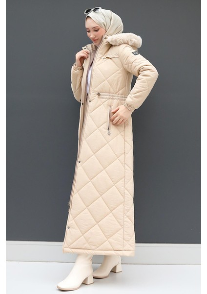 Aysema Kürklü Şişme Mont Açık Pudra fırsatları