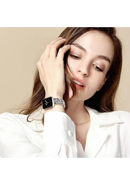 Apple Watch 10 42MM - 38/40/41MM Kordon Leopar Desen Yumuşak Silikon Kordon 2/3/4/5/6/se/7/8/9 fırsatları