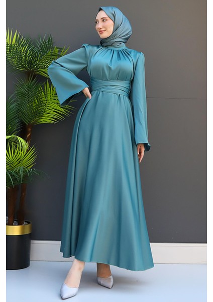 Nazlı Tesettür Elbise Mint