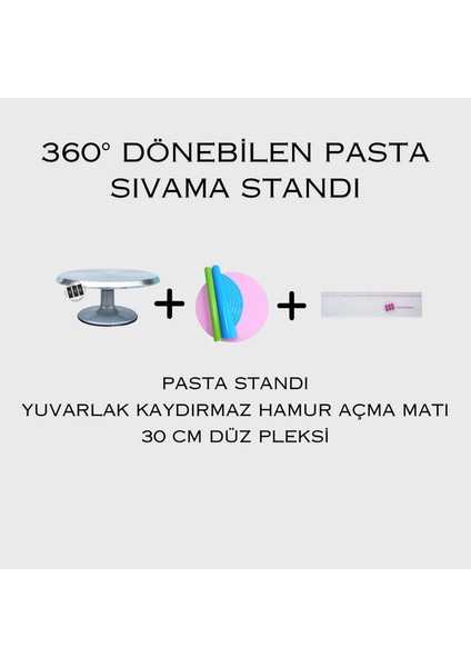 Döküm Pasta Sıvama Standı 3 Lü Set