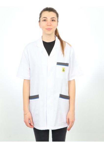Antistatik Iş Güvenliği Önlüğü Kısa Etekli Kısa Kollu Unisex