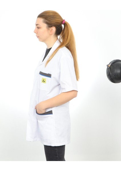 Antistatik Iş Güvenliği Önlüğü Kısa Etekli Kısa Kollu Unisex modelleri