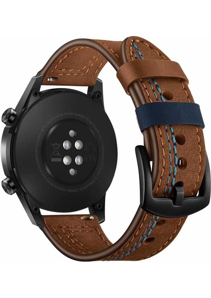 ​​Samsung Galaxy Watch 42MM (20MM) Uyumlu Krd-19 Deri Kordon - Yeşil