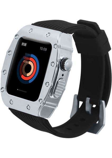 ​​​watch 7 45MM Uyumlu Krd-65 Kordon Zore - Siyah-Gümüş