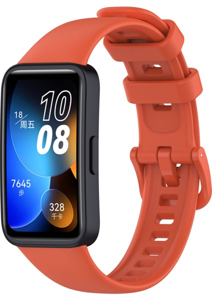 Huawei Band 8 Uyumlu Klasik Kordon - Turuncu