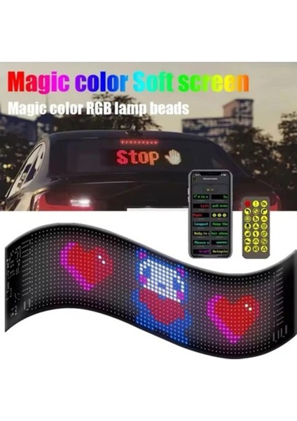 LED Matrix Panel Rg-B Ekran Kumandalı App Kontrollü Iş Yeri Otomobil Tır Kamyon Cam Uyumlu Kedi Gözlü