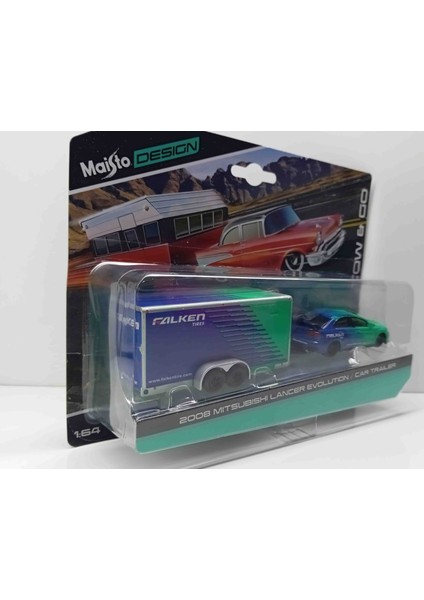 Dianomi Maisto 1:64 2008 Mitsubishi Lancer Evolution/ Car Trailer modelleri