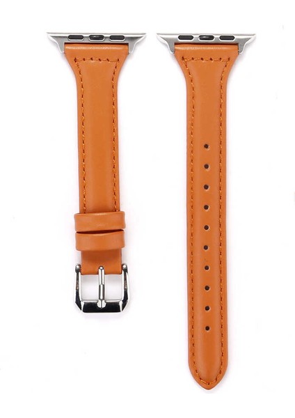 ​​​Apple Watch 38MM Uyumlu Krd-28 Deri Kordon - Kahverengi