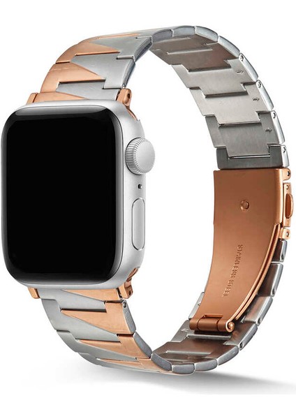 Apple Watch 7 41MM Uyumlu Krd-48 Metal Kordon - Gold
