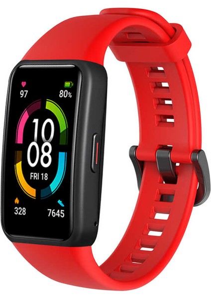 Huawei Band 6 Uyumlu Krd-47 Uyumlu Kordon Zore - Kırmızı