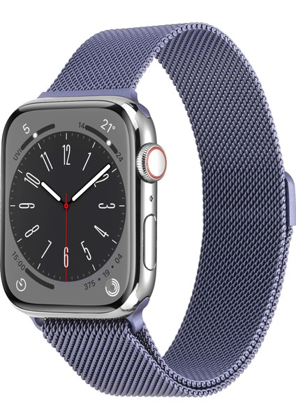 Apple Watch 7 45MM Uyumlu Krd-01 Metal Kordon - Derin Mor