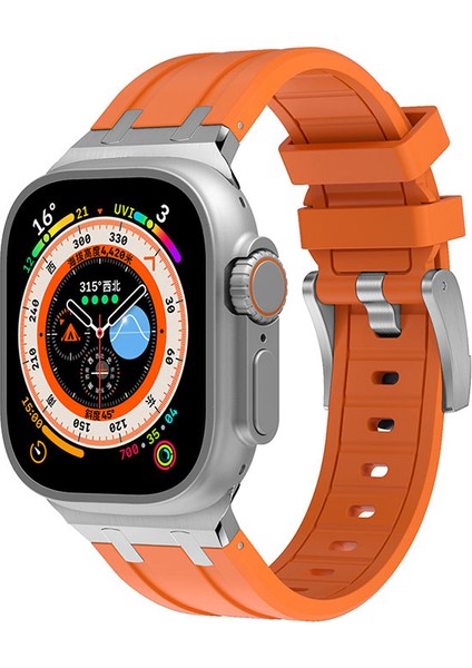 Watch 42MM Uyumlu Krd-89 Uyumlu Kordon Zore - Turuncu
