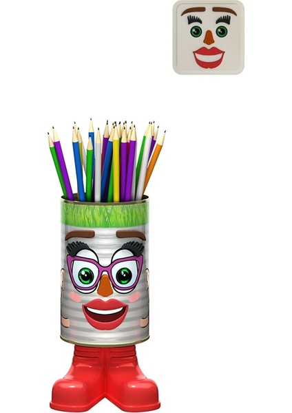 Çim Adam - 4 Eğlence Bir Arada - 20 cm Büyük Boy Konserve Kadın Faaliyet Seti (Kumbara Özellikli) fırsatları