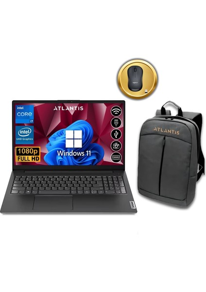 V15 G3 Iap I7-1255U 8gb 512 GB M.2 SSD 82TT00QPTX ATL33 15.6" W11PRO Notebook Çanta & Mouse