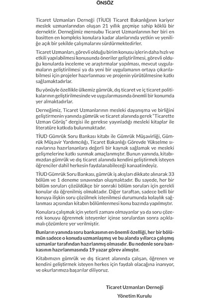 Ti̇ud Gümrük Soru Bankası modelleri