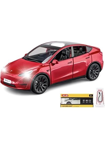 1:24 Ölçekli Model Y Alaşım Araba Modeli Çocuklar Için Döküm Oyuncak Araçlar, Tesla Araba Modeli, Işıklı ve Müzikli Geri Çekilebilir Alaşım Araba, Yetişkinler ve Çocuklar Için Hedi (Yurt Dışından)