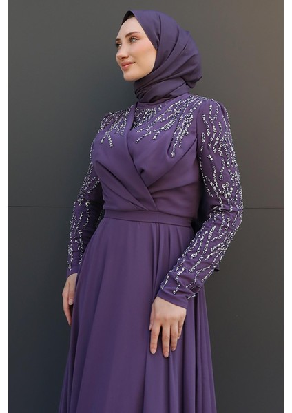 Vela Tesettür Şifon Abiye Sütlükahve indirimleri