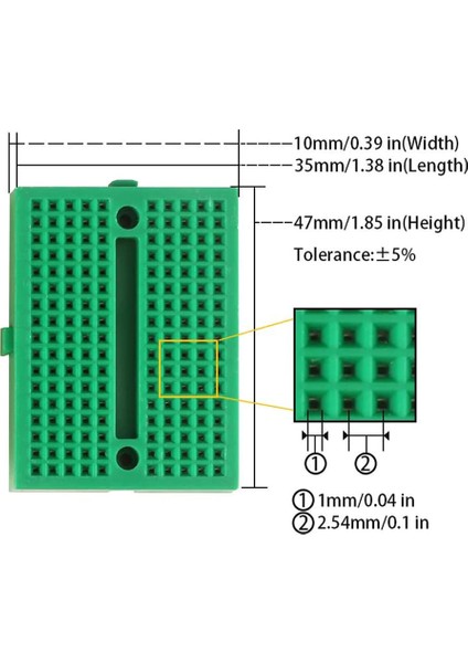 SYB-170 Ufak Boy Breadboard 6 Renkli 170 Pin 1 Adet