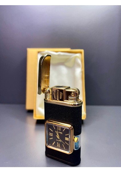 Çift Fonksiyonlu Özel Koleksiyon Saatli Metal Çakmak