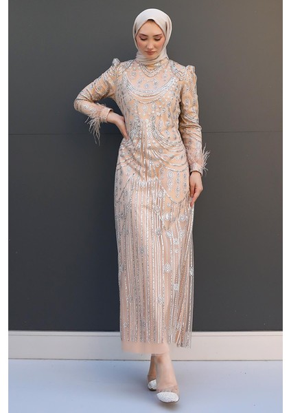 Luna Tesettür Abiye Koyu Gri fırsatları