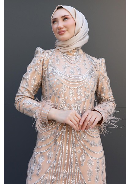 Luna Tesettür Abiye Koyu Gri indirimleri