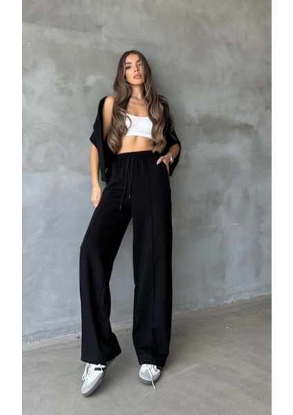 Çimalı Bol Paça Kadın Eşofman Altı