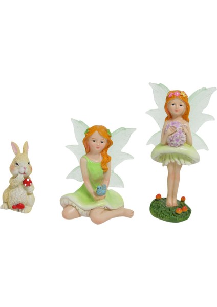 3 Peri Aksesuarları Minyatür Heykelcik Ev Heykeli (Yurt Dışından) modelleri