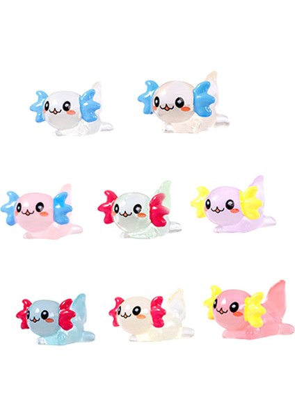 Sanatları ve Dekor Için 8'li Axolotl Minyatür Karanlıkta Parlayan Figür (Yurt Dışından)