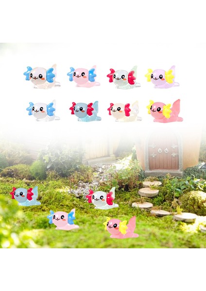 Sanatları ve Dekor Için 8'li Axolotl Minyatür Karanlıkta Parlayan Figür (Yurt Dışından) modelleri