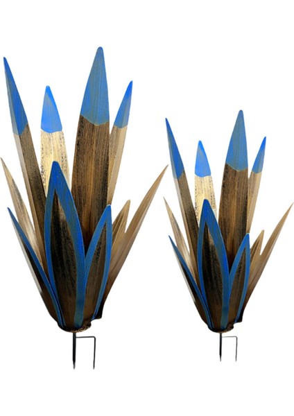 2x Metal Tequilas Rustik Heykel Çim Dekorasyonu Bahçe Dış Mekan Açık Hava (Yurt Dışından)
