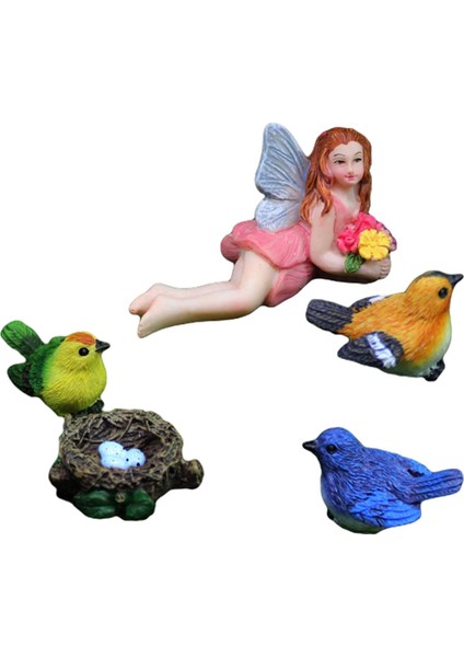 5 Reçine El Sanatları Peri Figürleri Süsleri Koleksiyonu Minyatür (Yurt Dışından)