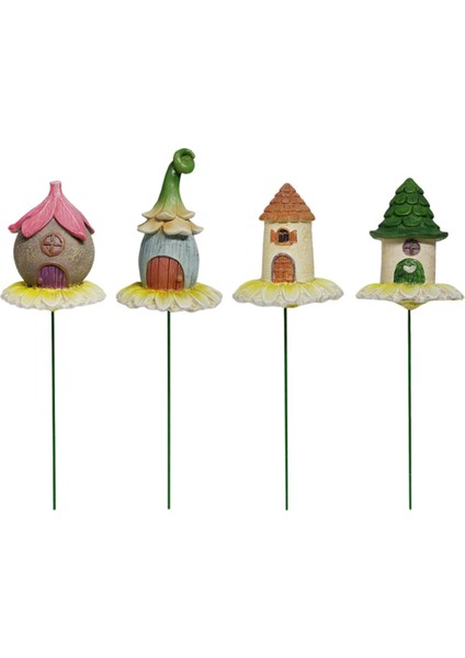 4 Reçine Heykeller Çiçeklik Veranda Aile Şlar Evi Için (Yurt Dışından)