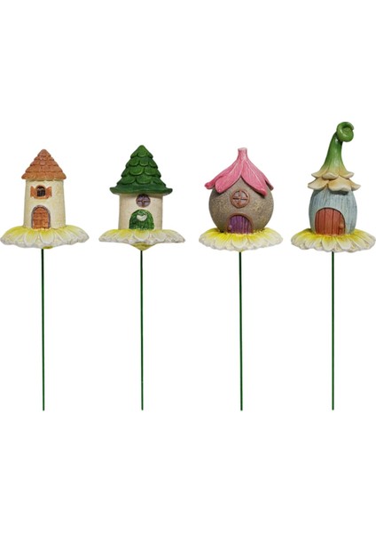 4 Reçine Heykeller Çiçeklik Veranda Aile Şlar Evi Için (Yurt Dışından)