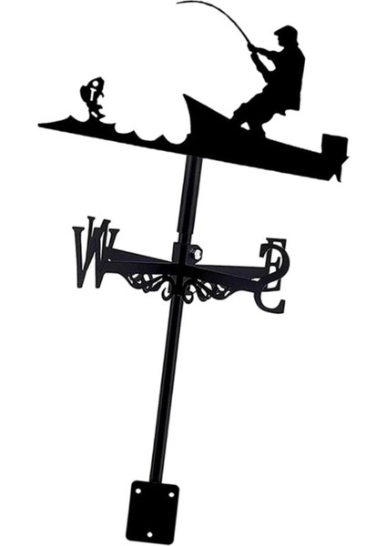 Metal Rüzgar Gülü Dekoratif Retro Rüzgar Gülü Demir Sanat Süsü Rüzgar Yönü Balıkçılık (Yurt Dışından) modelleri