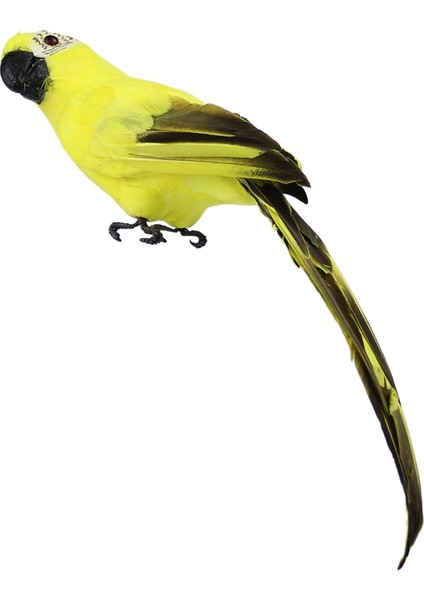 Ük Pençeli Kuş Heykel 45CM Tüy Papağan Açı Dış Veranda Dekorasyonu Sarı 45X10CM (Yurt Dışından)