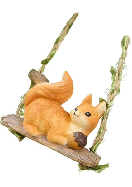 Salıncak Hayvan Bahçe Heykeli El Sanatları Sevimli Heykelcik Bahçe Avlu Teras 10.5x4.5x8 cm Sincap (Yurt Dışından) indirimleri