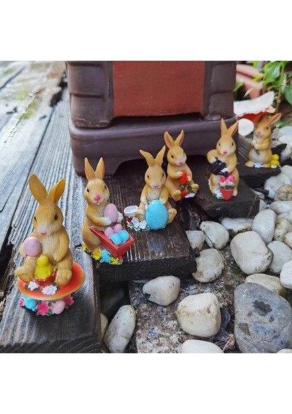 6 Minyatür Tavşan Figürleri Reçine Tavşan Paskalya Heykelleri (Yurt Dışından) indirimleri