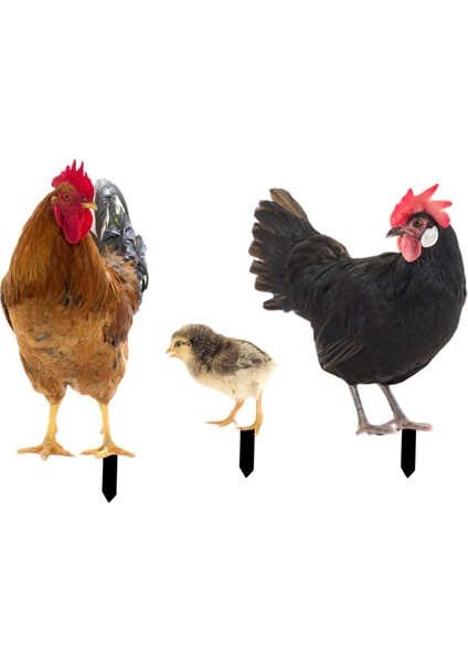 3 Tavuk Heykeli Kazıkları Heykelleri Dış Çit Veranda Için (Yurt Dışından) fırsatları