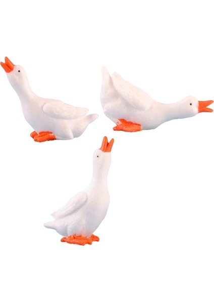 3 Adet Mini Kaz Heykelcikleri Kendin Yap El Sanatları Kaz Heykelleri Pasta Üstü Süsleri Çiftlik Ev (Yurt Dışından) modelleri