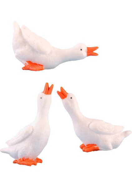 3 Adet Mini Kaz Heykelcikleri Kendin Yap El Sanatları Kaz Heykelleri Pasta Üstü Süsleri Çiftlik Ev (Yurt Dışından) indirimleri